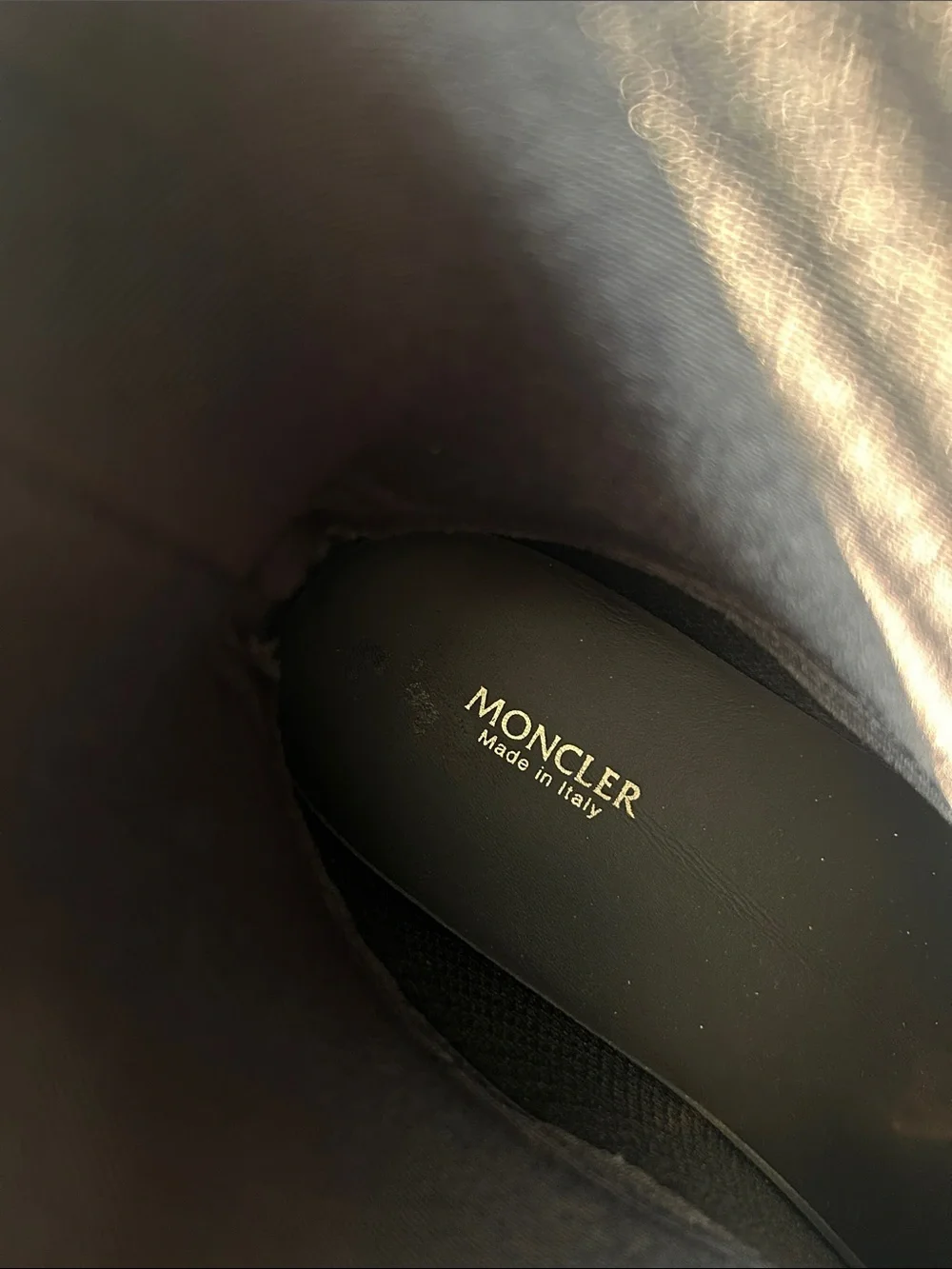 Moncler Ginette Waterproof Rubber Rain Boots Black 39 Like New Designer Lug Sole